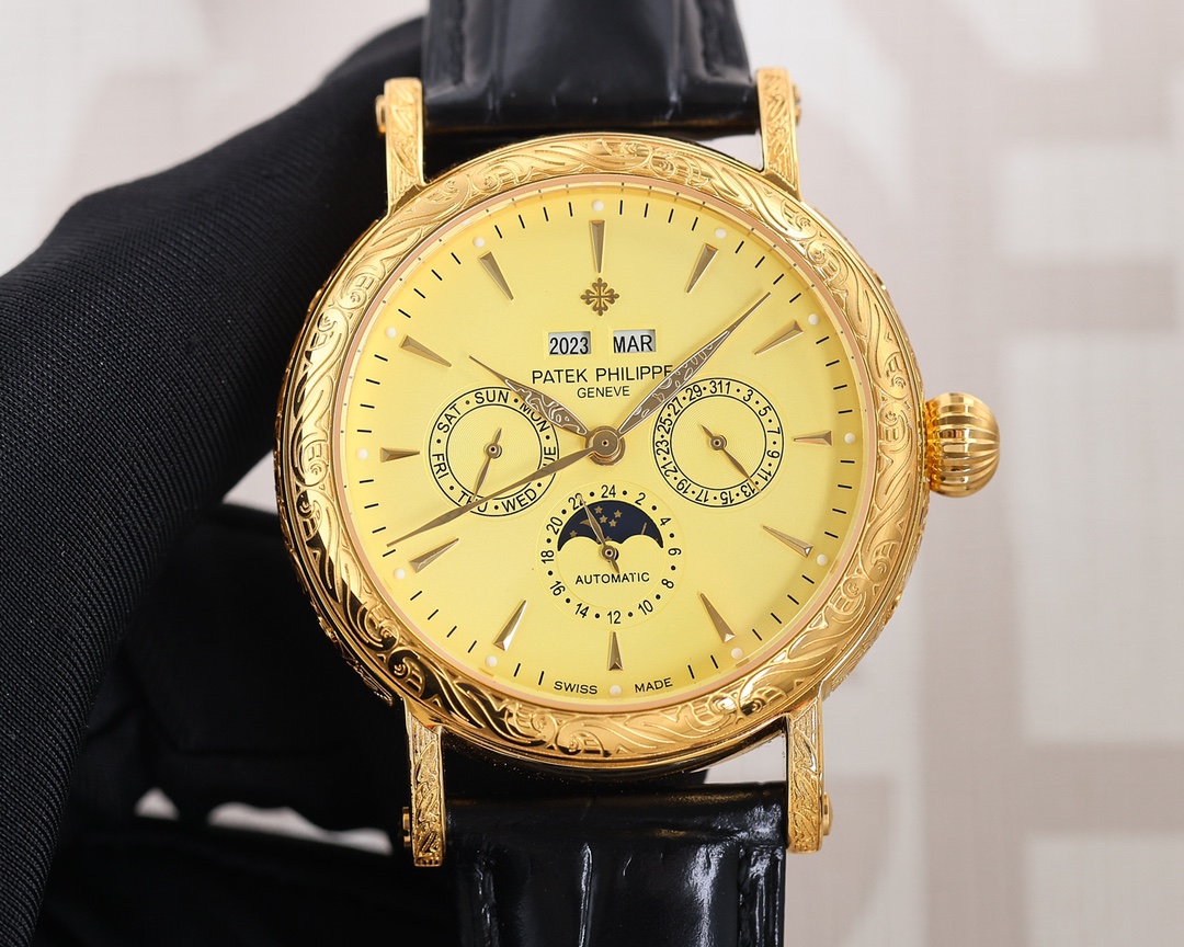 [TOP] Patek Philippe 42mm Watch - Gold