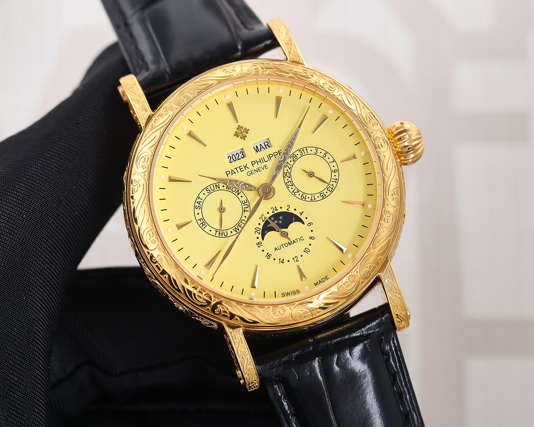 [TOP] Patek Philippe 42mm Watch - Gold