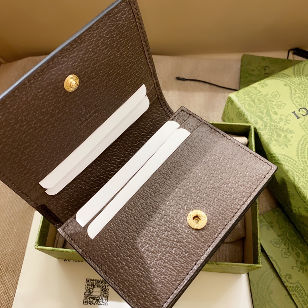 [TOP] GUCCI Strawberry Card Case Wallet 11.5x8x3 cm