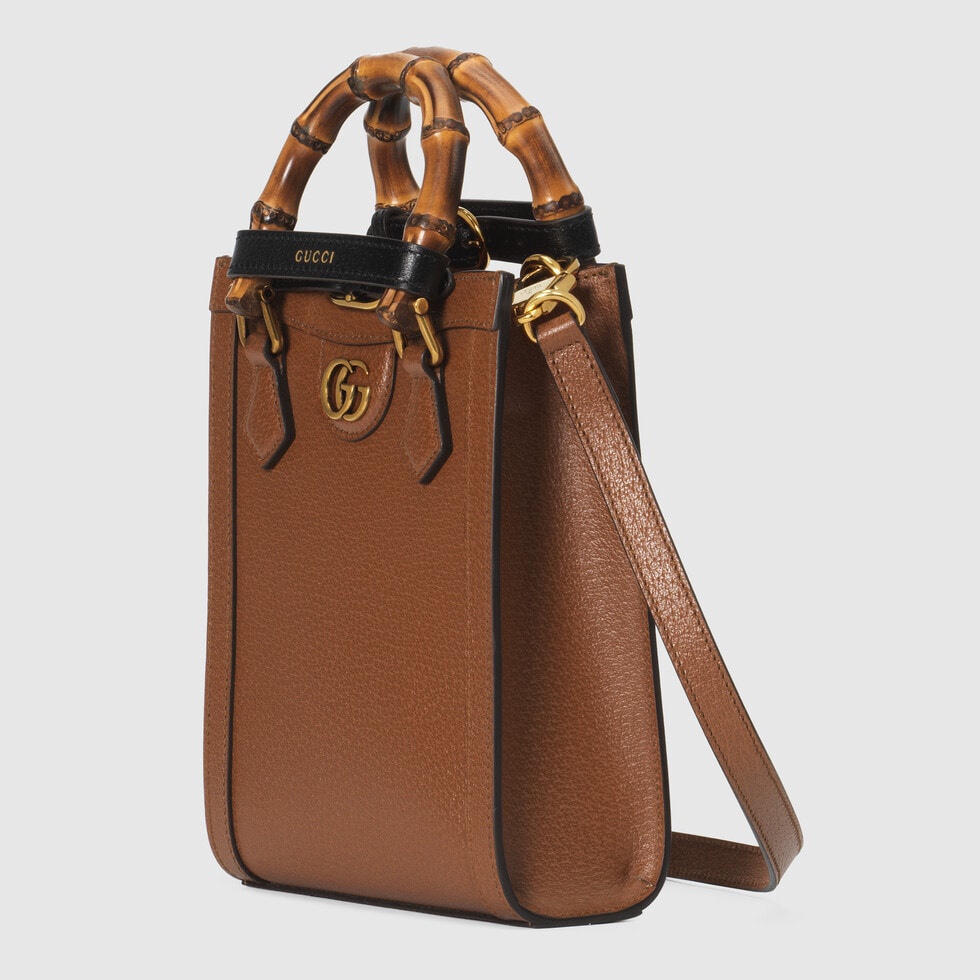 [TOP] GUCCI Diana Mini Tote Bag 15.5cm (W) x 19.5cm (H) x 6cm (D) - Brown