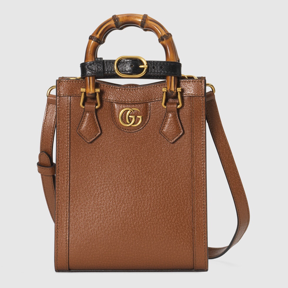 [TOP] GUCCI Diana Mini Tote Bag 15.5cm (W) x 19.5cm (H) x 6cm (D) - Brown