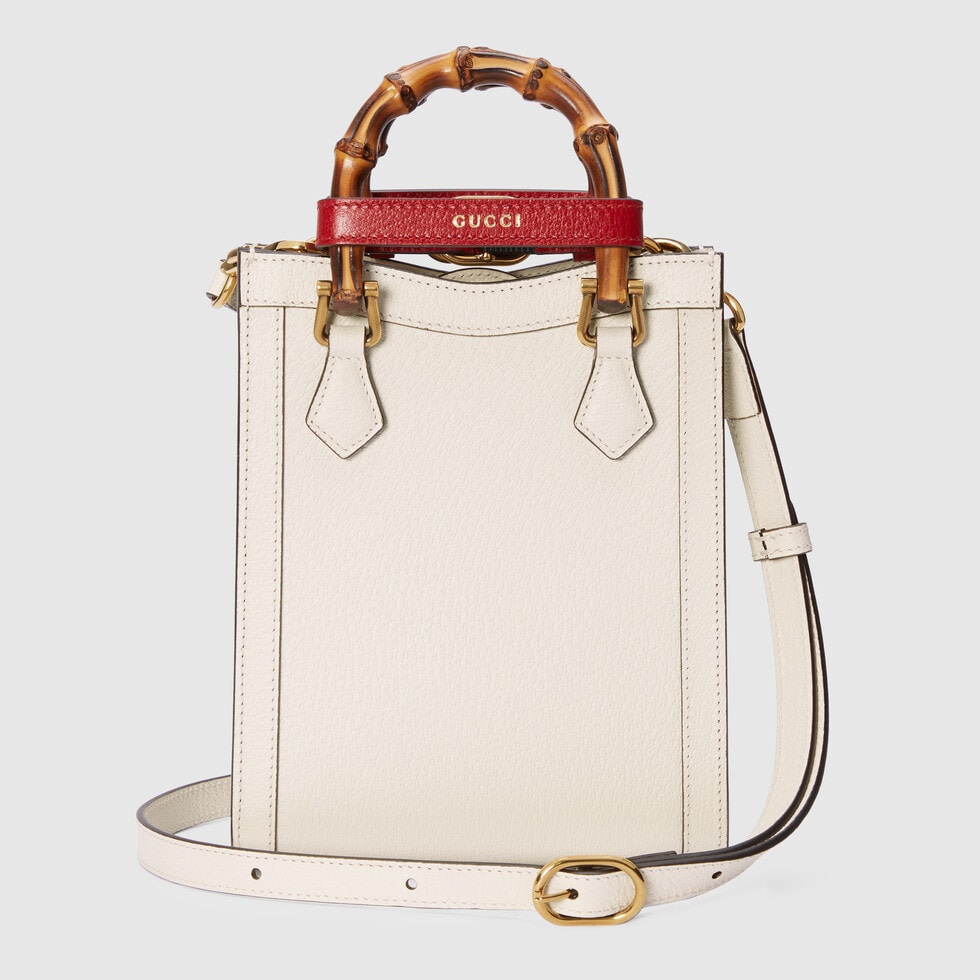 [TOP] GUCCI Diana Mini Tote Bag 15.5cm (W) x 19.5cm (H) x 6cm (D) - White