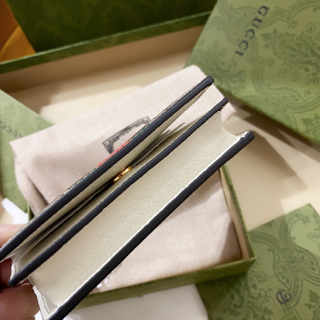 [TOP] GUCCI Cake Cat Pattern Card Case Wallet 11.5x8x3 cm