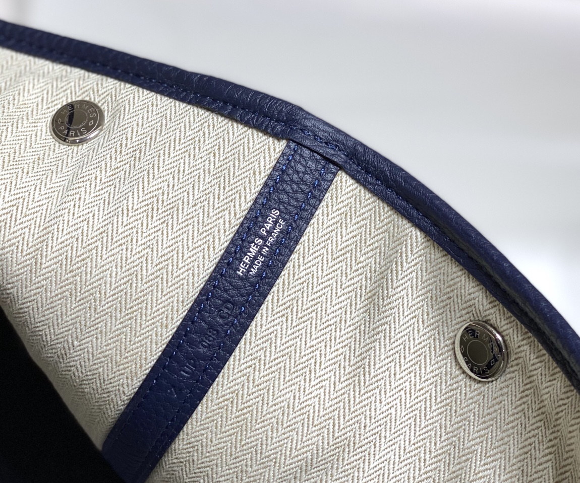 [TOP] HERMES Garden Party Bags Leather 30cm/36cm - Blue