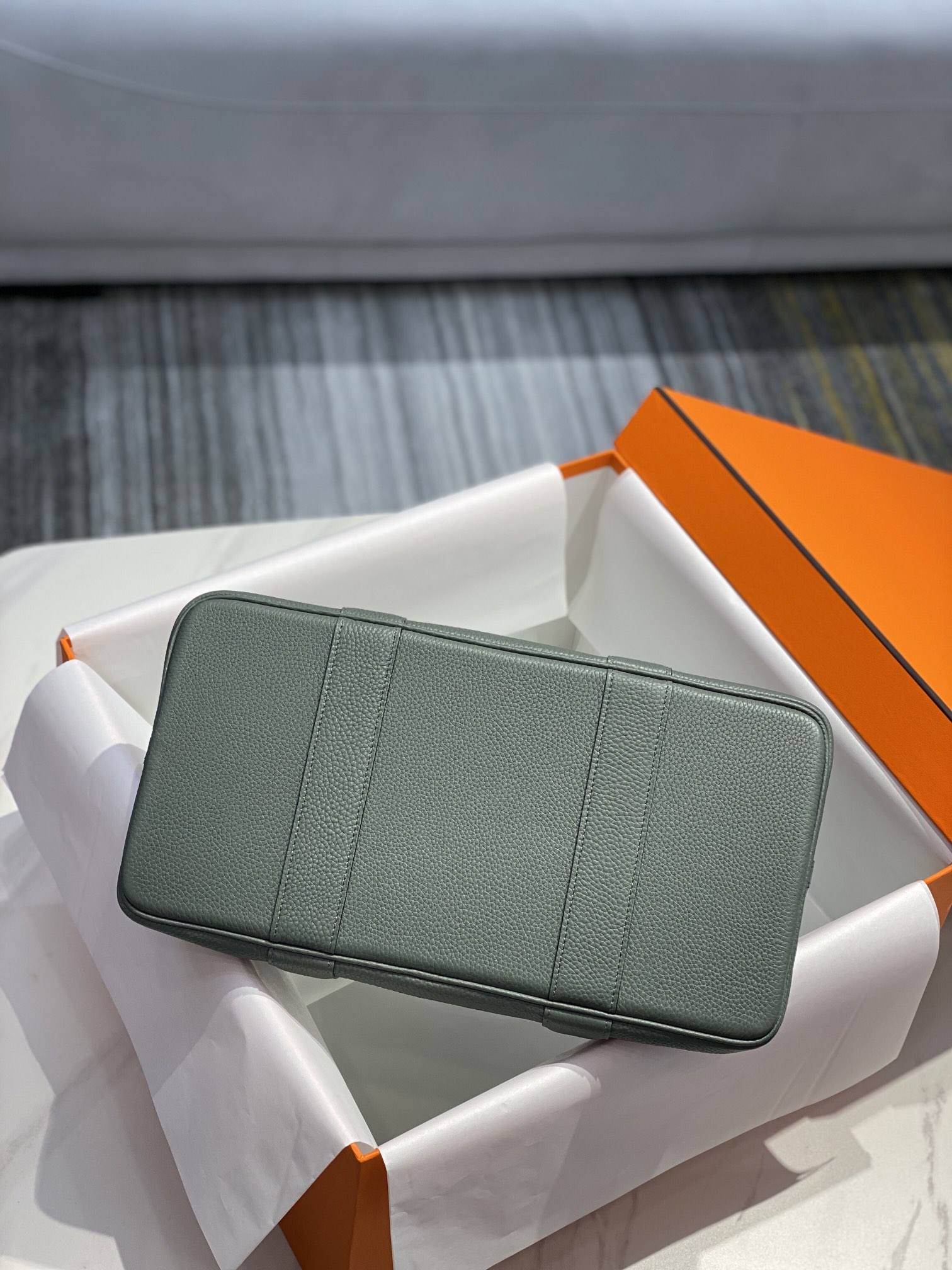 [TOP] HERMES Garden Party Bags Leather 30cm/36cm - Green