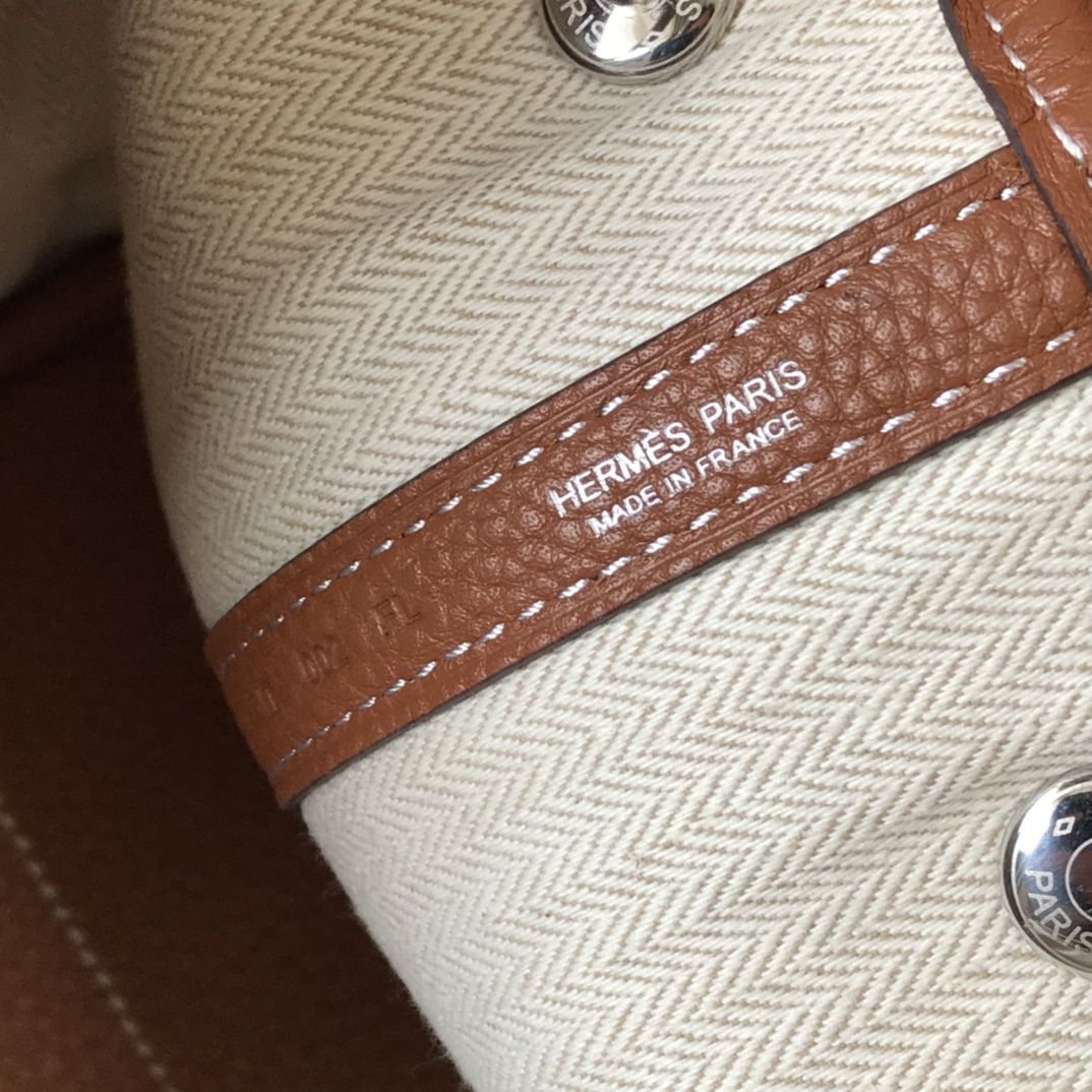 [TOP] HERMES Garden Party Bags Leather 30cm/36cm - Brown