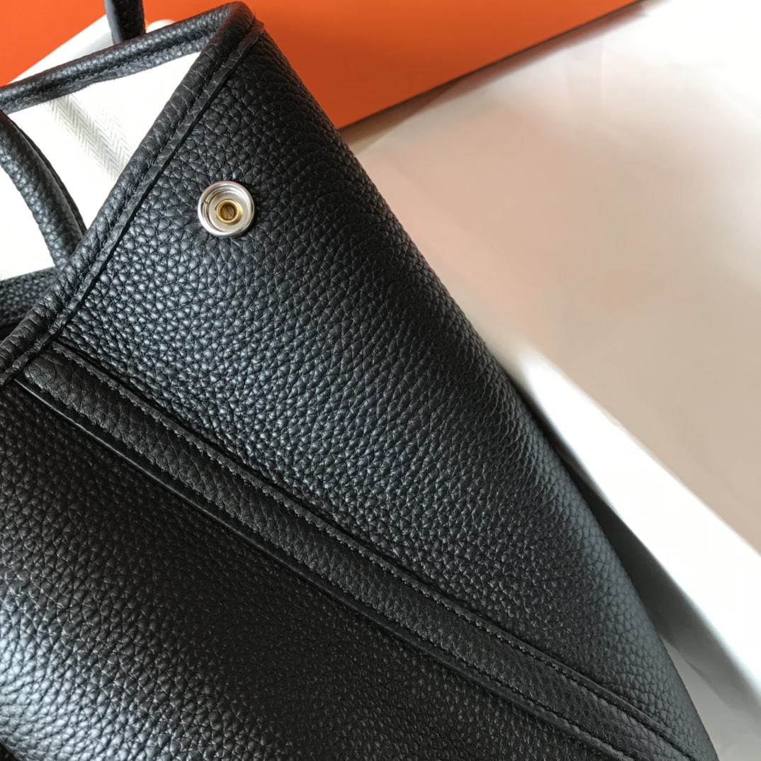 [TOP] HERMES Garden Party Bags Leather 30cm/36cm - Black