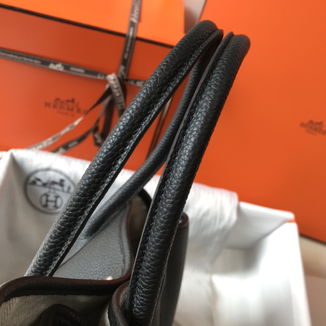 [TOP] HERMES Garden Party Bags Leather 30cm/36cm - Black