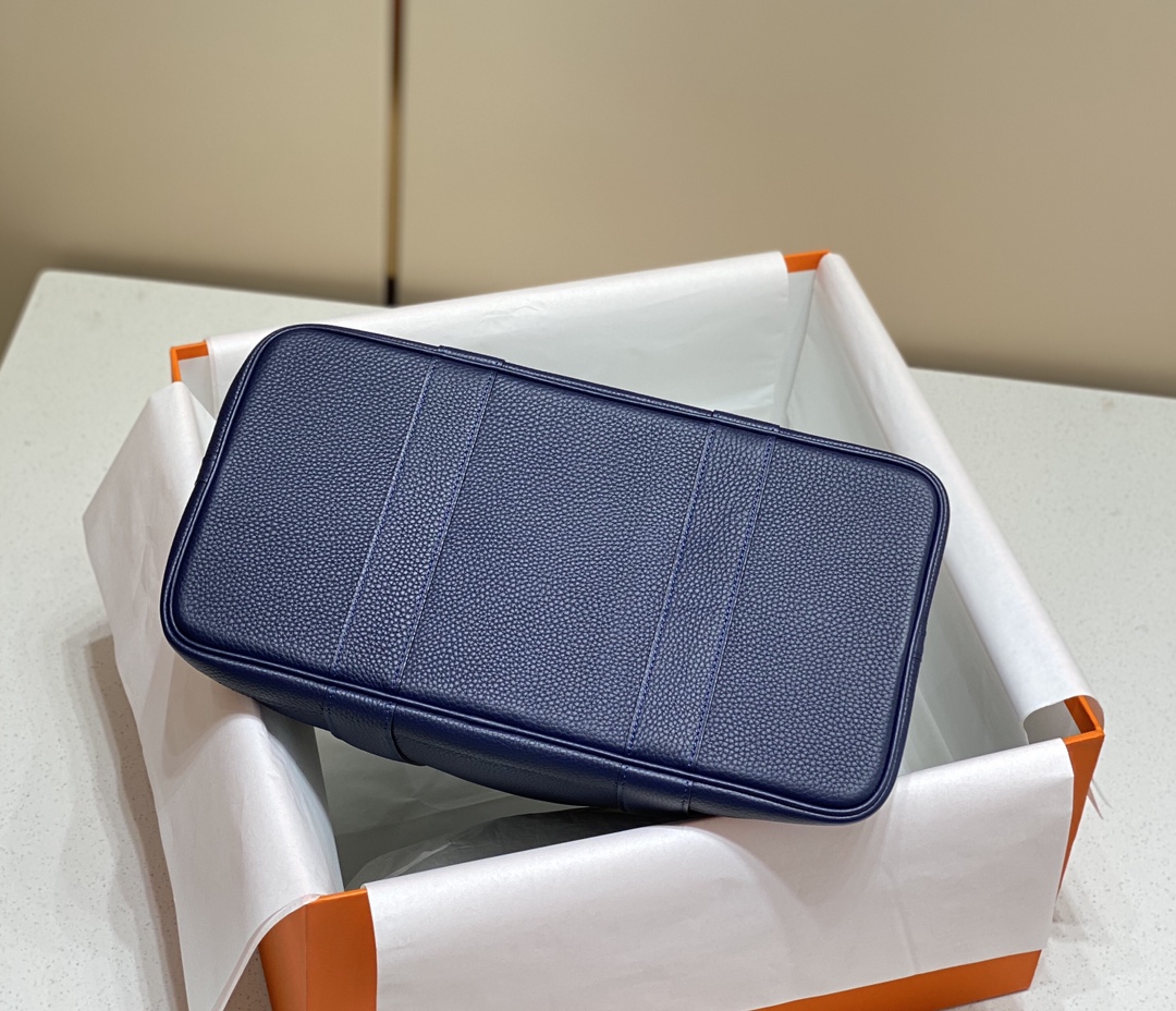 [TOP] HERMES Garden Party Bags Leather 30cm/36cm - Blue
