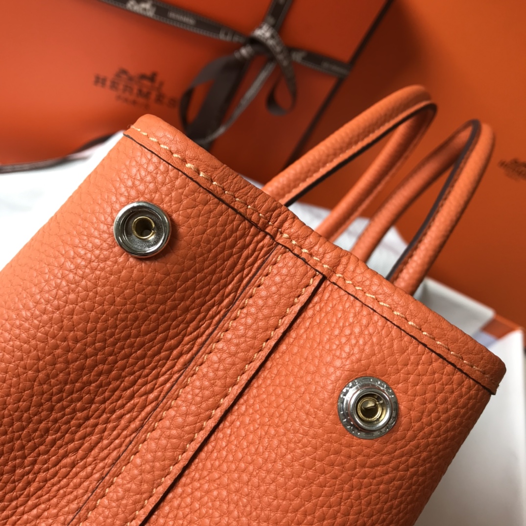 [TOP] HERMES Garden Party Bags Leather - Orange