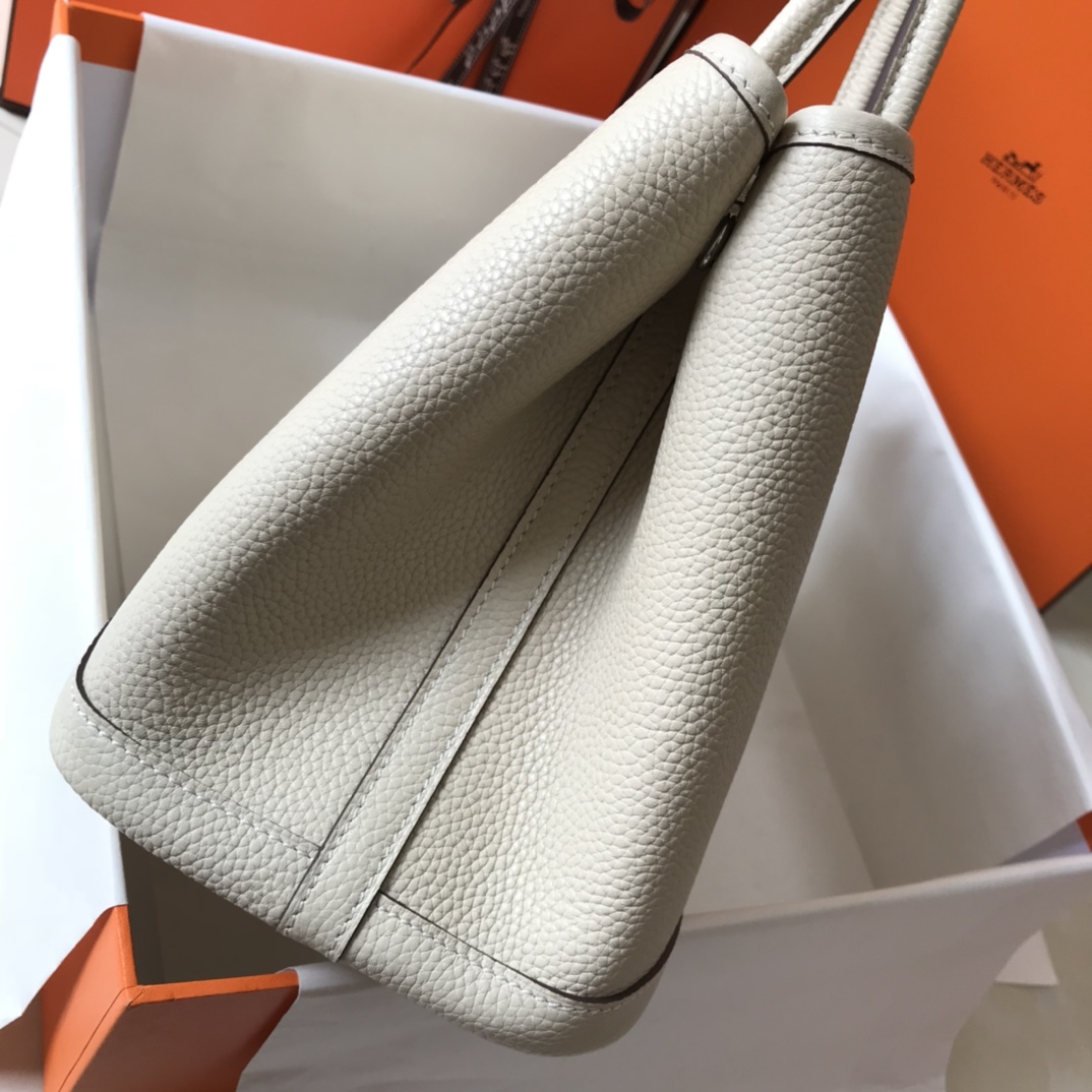 [TOP] HERMES Garden Party Bags Leather 30cm/36cm - White