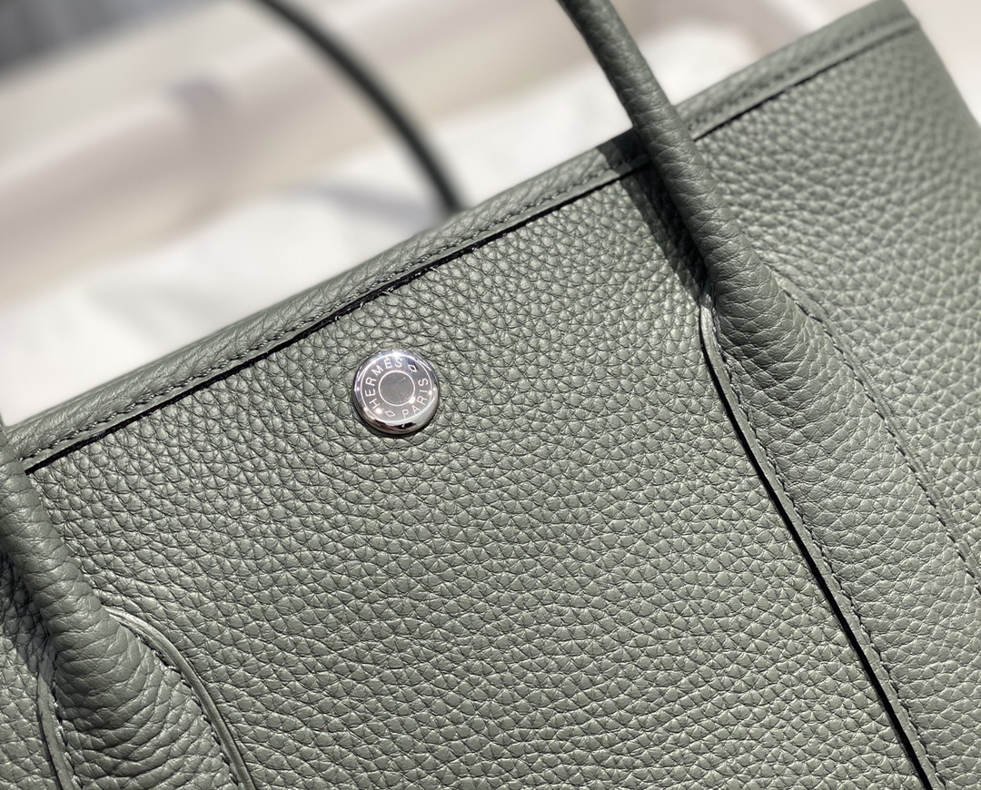 [TOP] HERMES Garden Party Bags Leather 30cm/36cm - Green