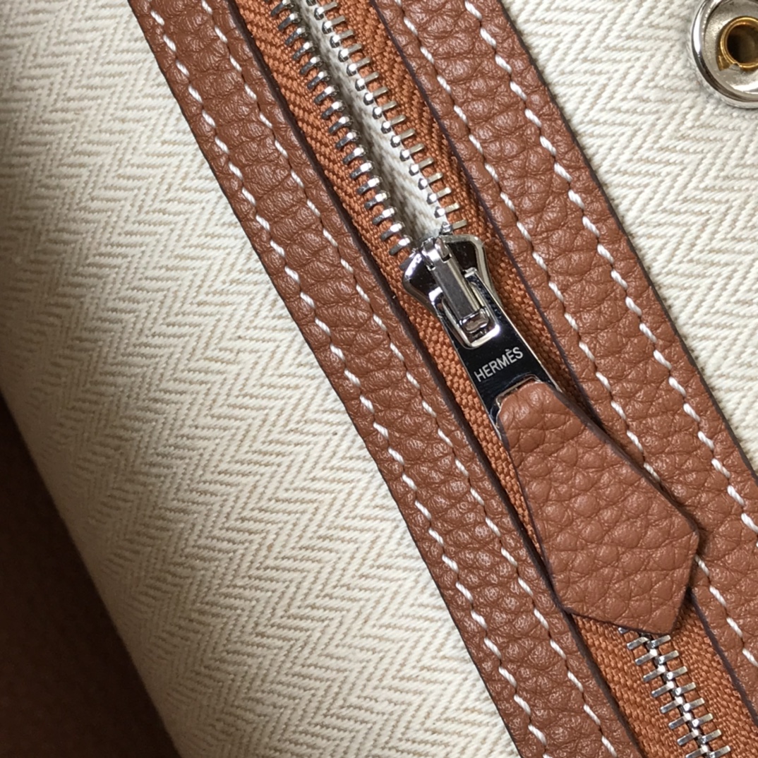 [TOP] HERMES Garden Party Bags Leather 30cm/36cm - Brown