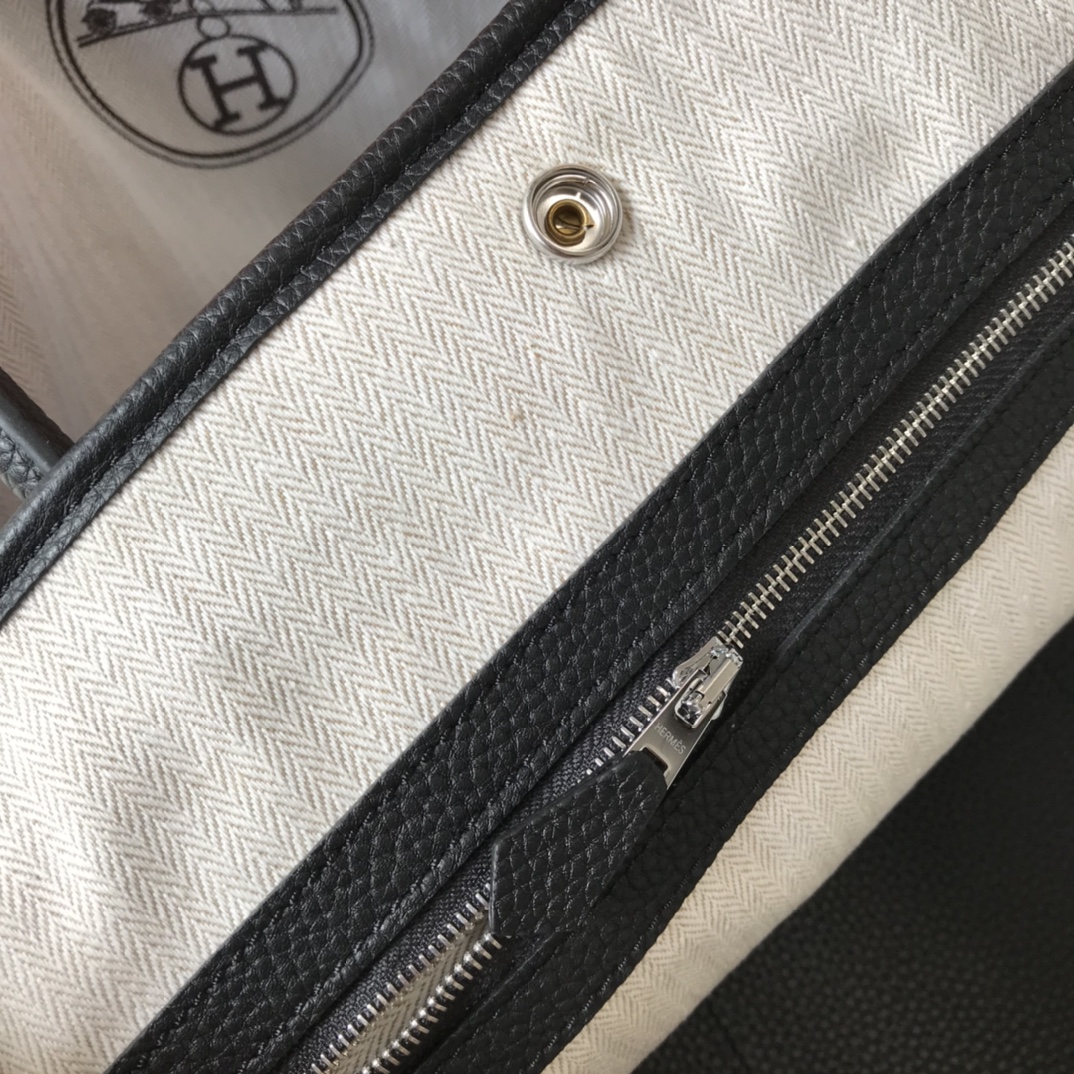 [TOP] HERMES Garden Party Bags Leather 30cm/36cm - Black