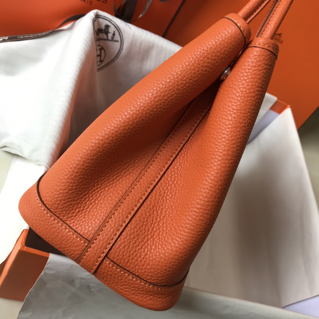 [TOP] HERMES Garden Party Bags Leather - Orange