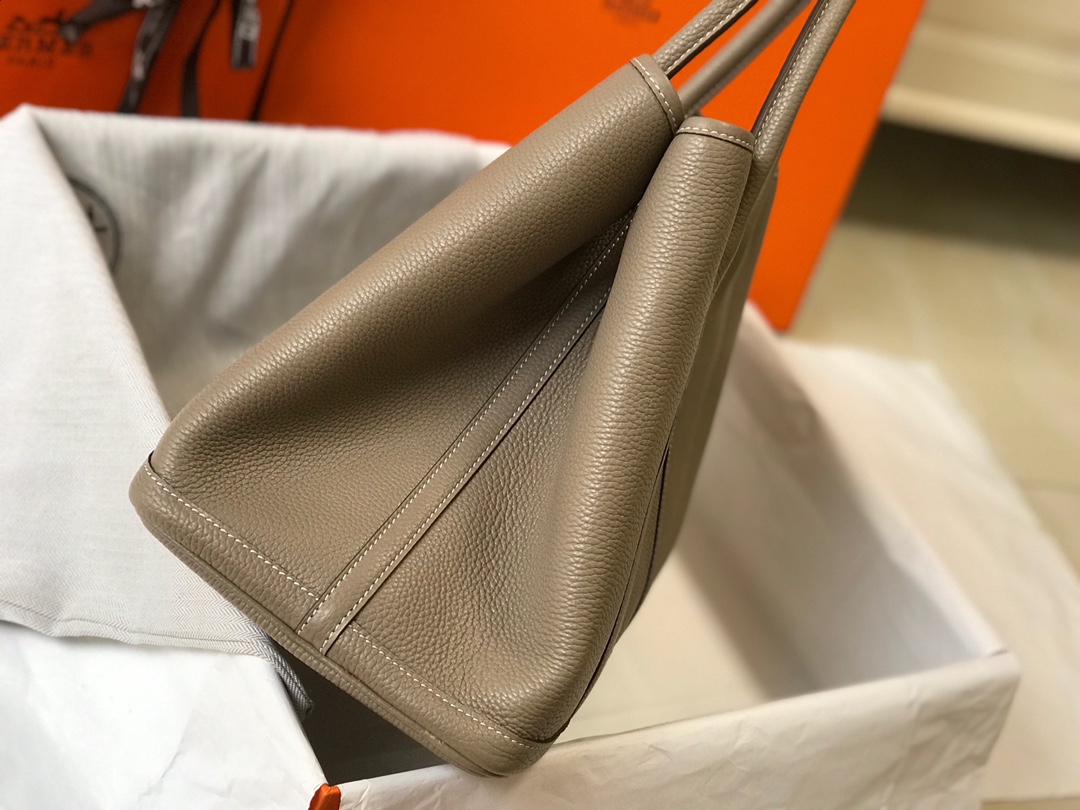 [TOP] HERMES Garden Party Bags Leather 23cm 30cm 36cm - Gris Tourterelle