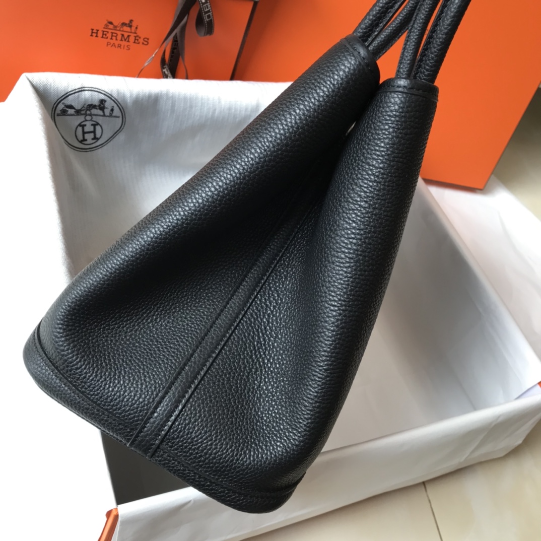 [TOP] HERMES Garden Party Bags Leather 30cm/36cm - Black