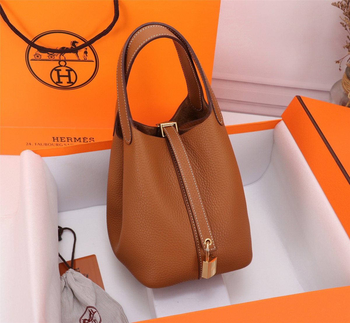 [TOP] HERMES Picotin Lock Bag TC Leather 18cm/22cm - Gold - GHW/SHW