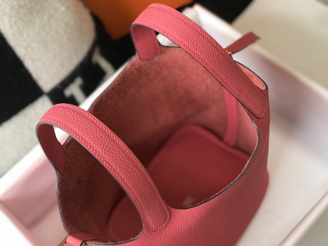 [TOP] HERMES Picotin Lock Bag Togo Leather 18cm 22cm - Rose Lipstick