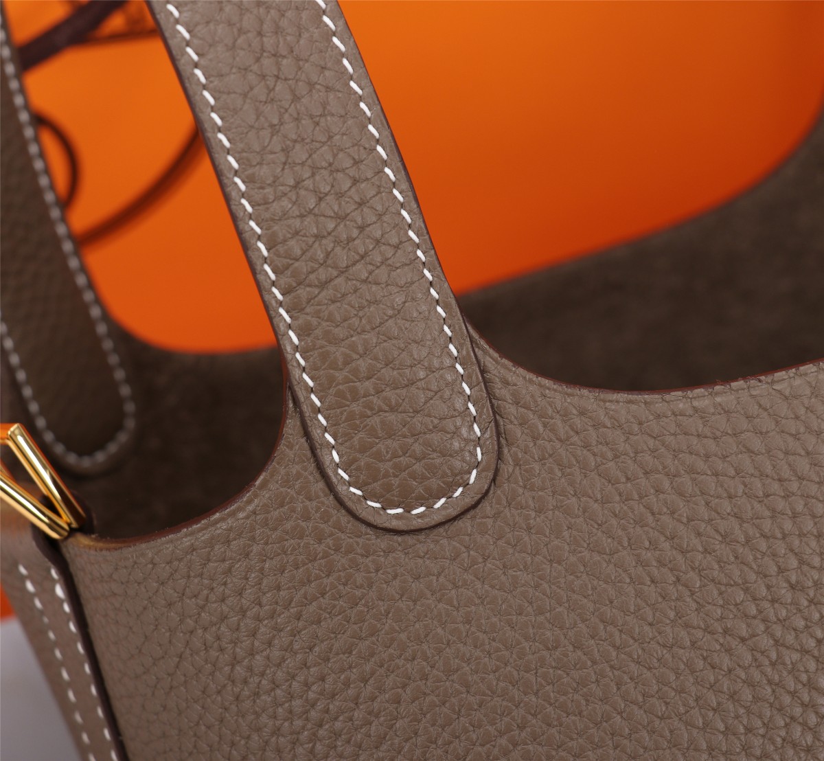 [TOP] HERMES Picotin Lock Bag TC Leather 18cm/22cm - Etoupe - GHW/SHW