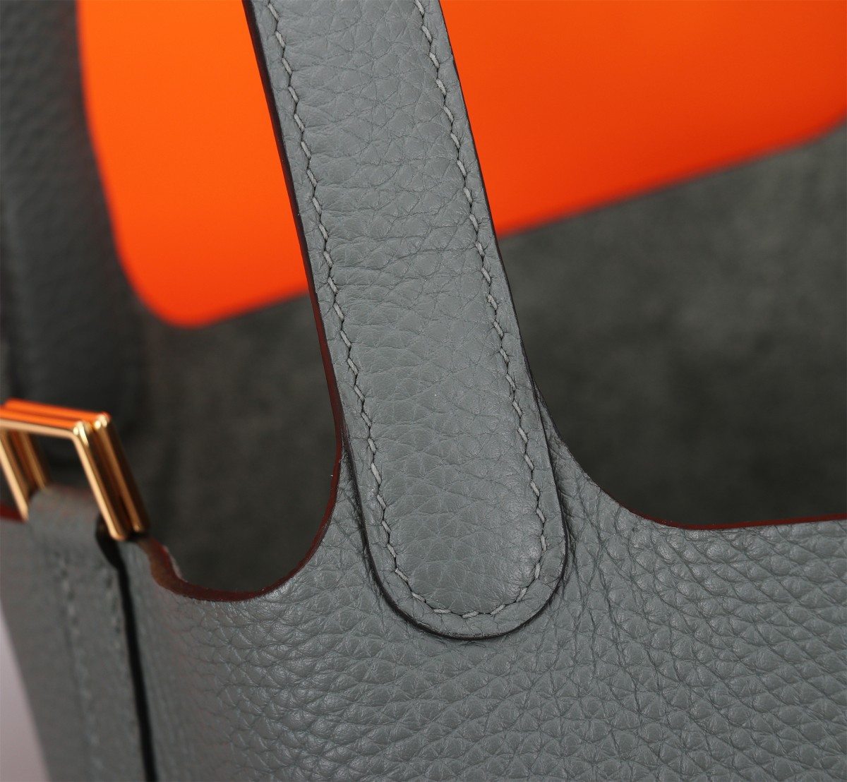 [TOP] HERMES Picotin Lock Bag TC Leather 18cm/22cm  - Grey