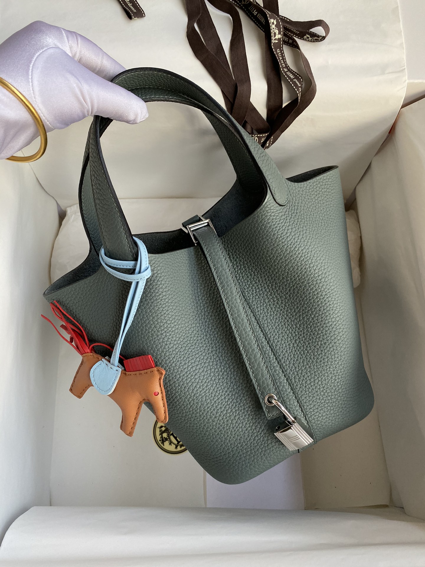 [TOP] HERMES Picotin Lock Bag TC Leather  - Green - GHW/SHW