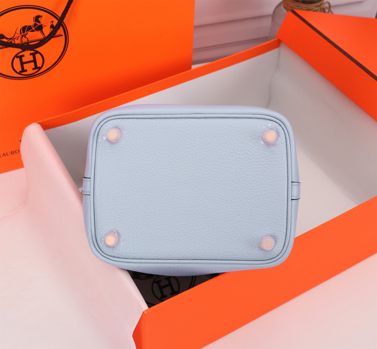 [TOP] HERMES Picotin Lock Bag TC Leather 18cm/22cm - Bleu Pale