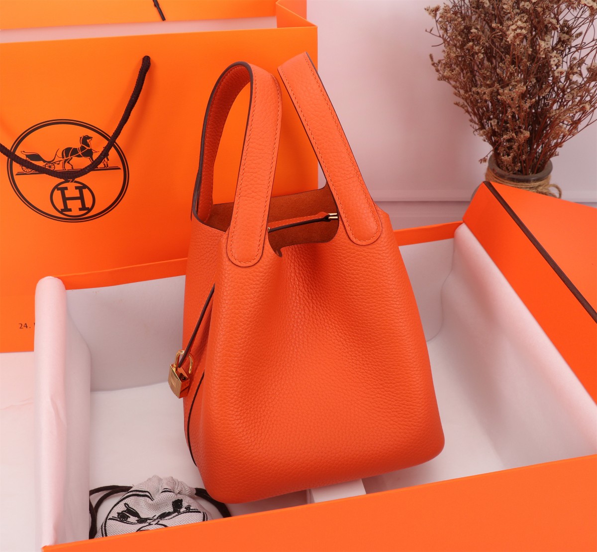 [TOP] HERMES Picotin Lock 18cm TC Leather - Orange