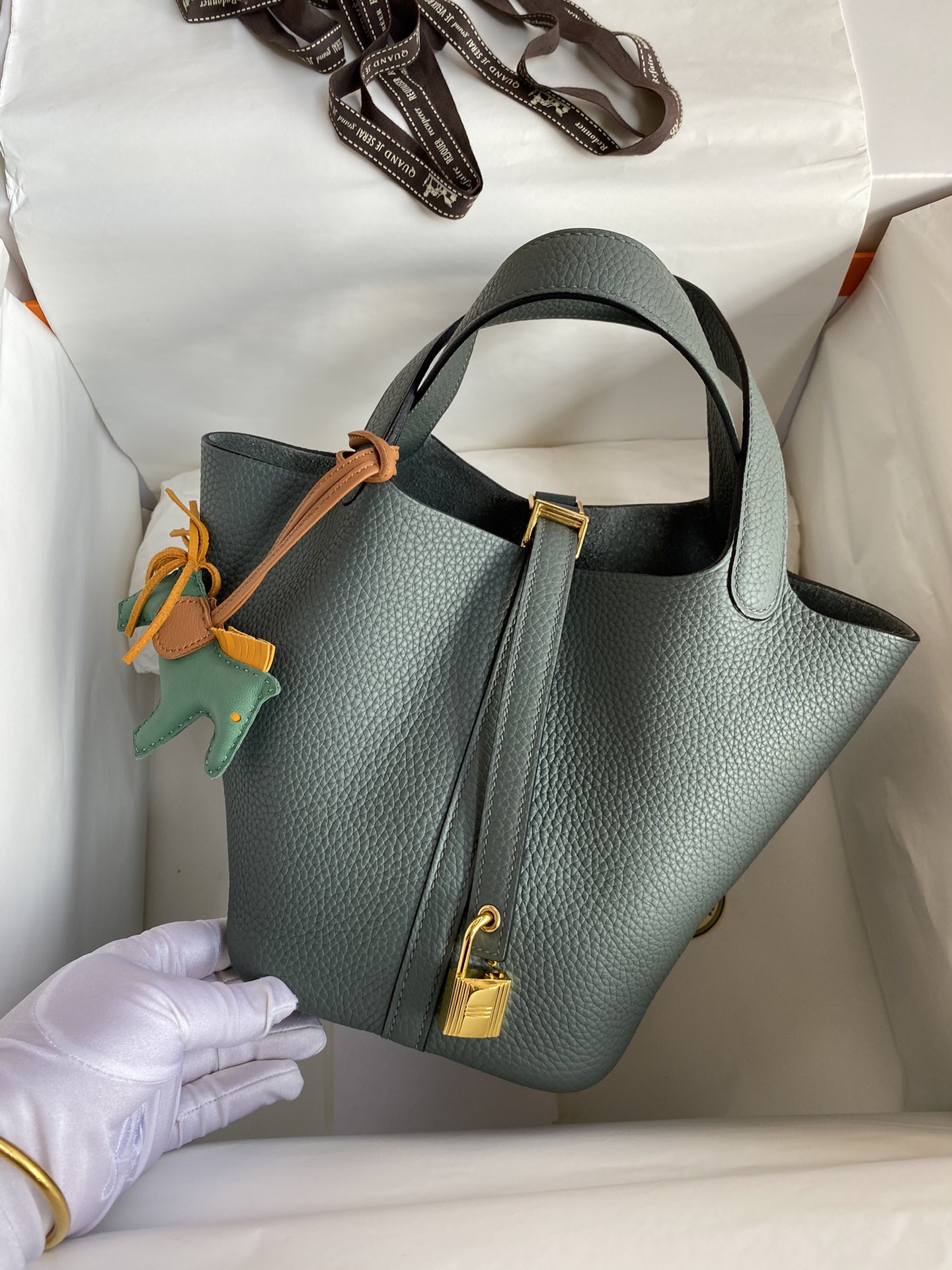 [TOP] HERMES Picotin Lock Bag TC Leather  - Green - GHW/SHW
