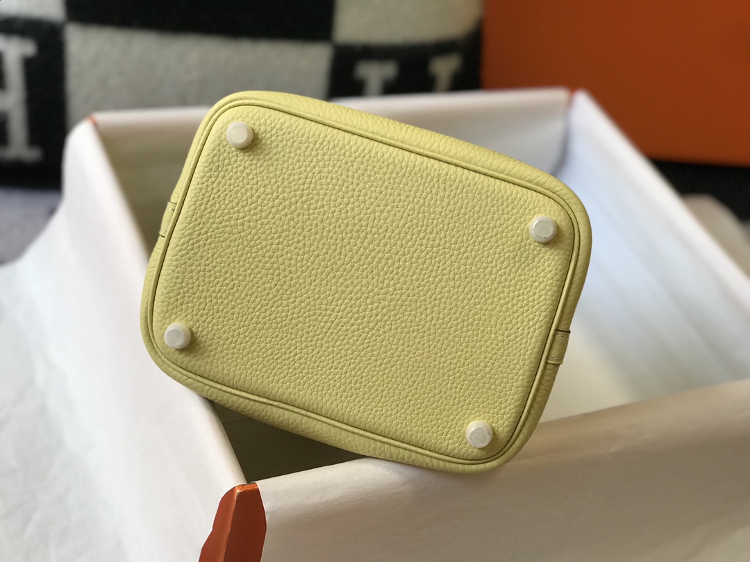 [TOP] HERMES Picotin Lock Bag Togo Leather 18cm 22cm - Jaune Poussin