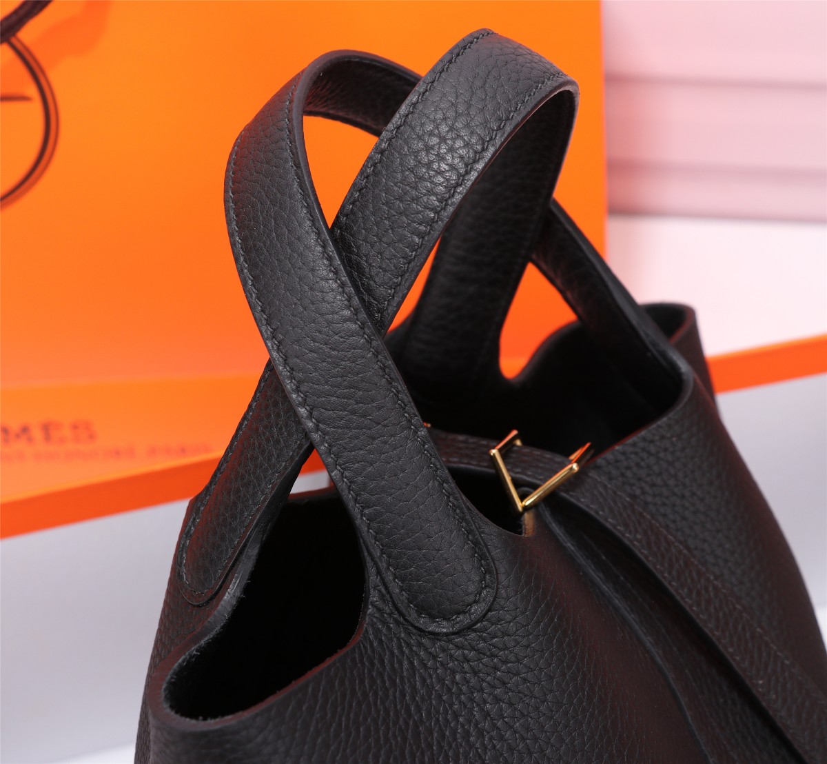 [TOP] HERMES Picotin Lock Bag TC Leather 18cm/22cm - Black - GHW/SHW