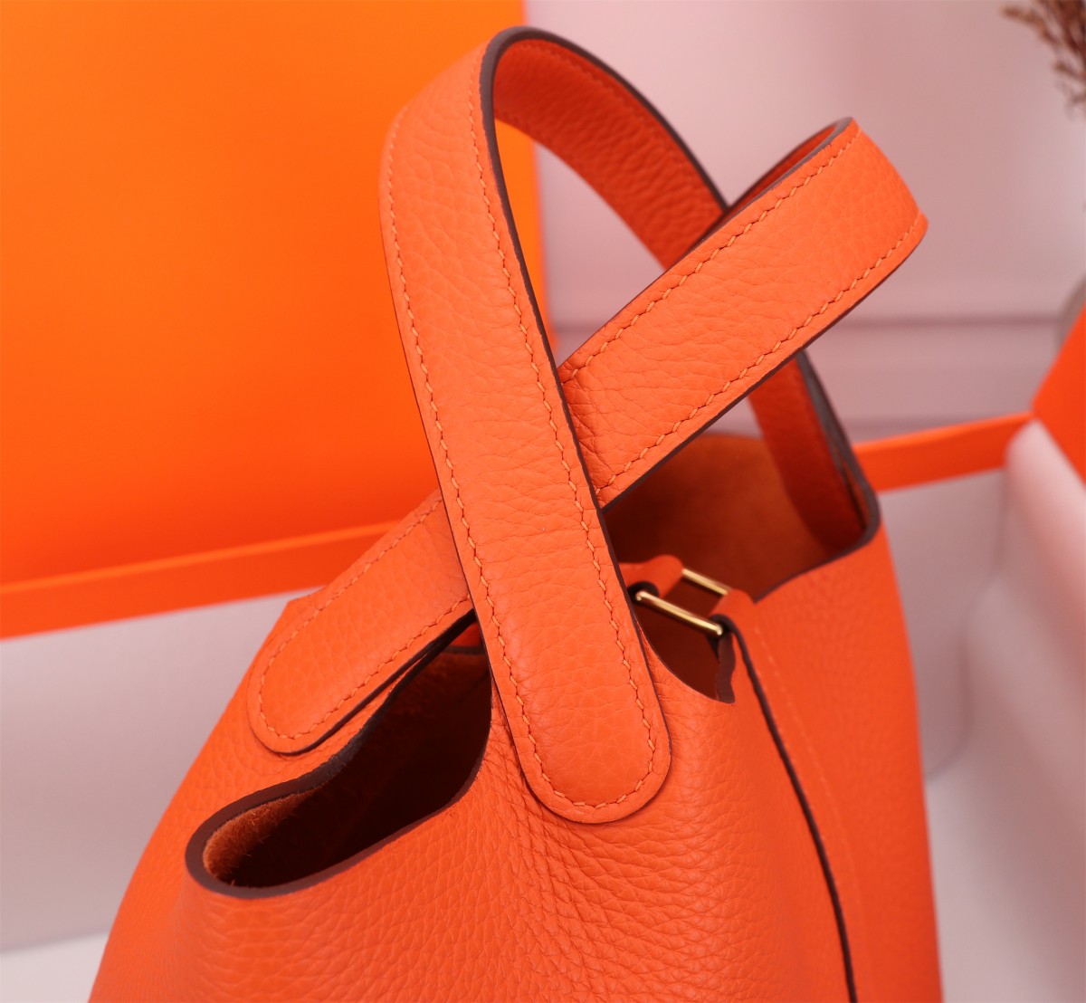 [TOP] HERMES Picotin Lock 18cm TC Leather - Orange