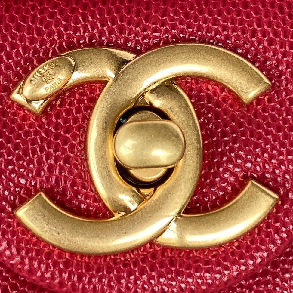 [TOP] CHANEL Classic Flap Bag Coin Calfskin Mini 13 x 17 x 6 cm - Red & GHW