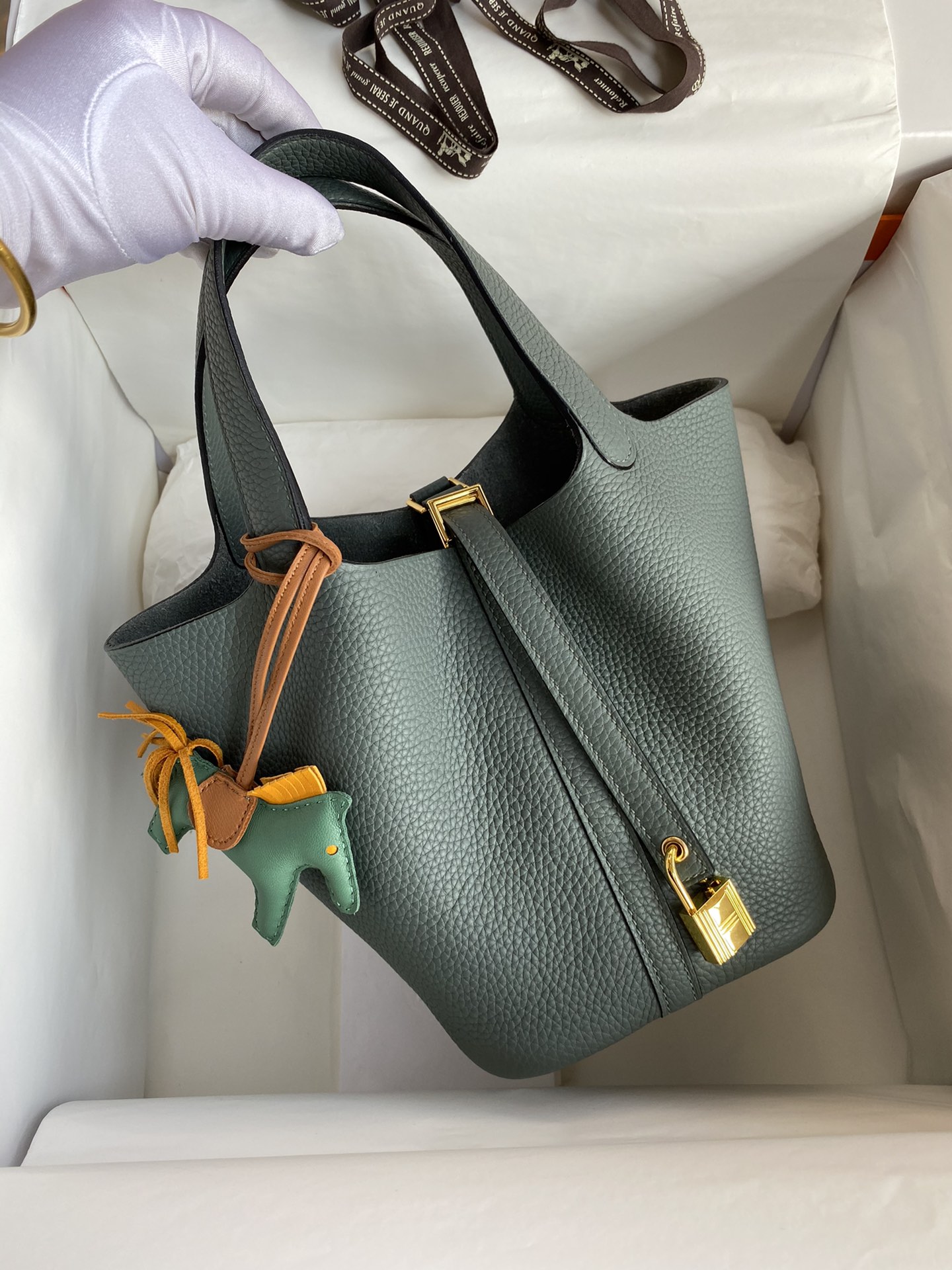 [TOP] HERMES Picotin Lock Bag TC Leather  - Green - GHW/SHW