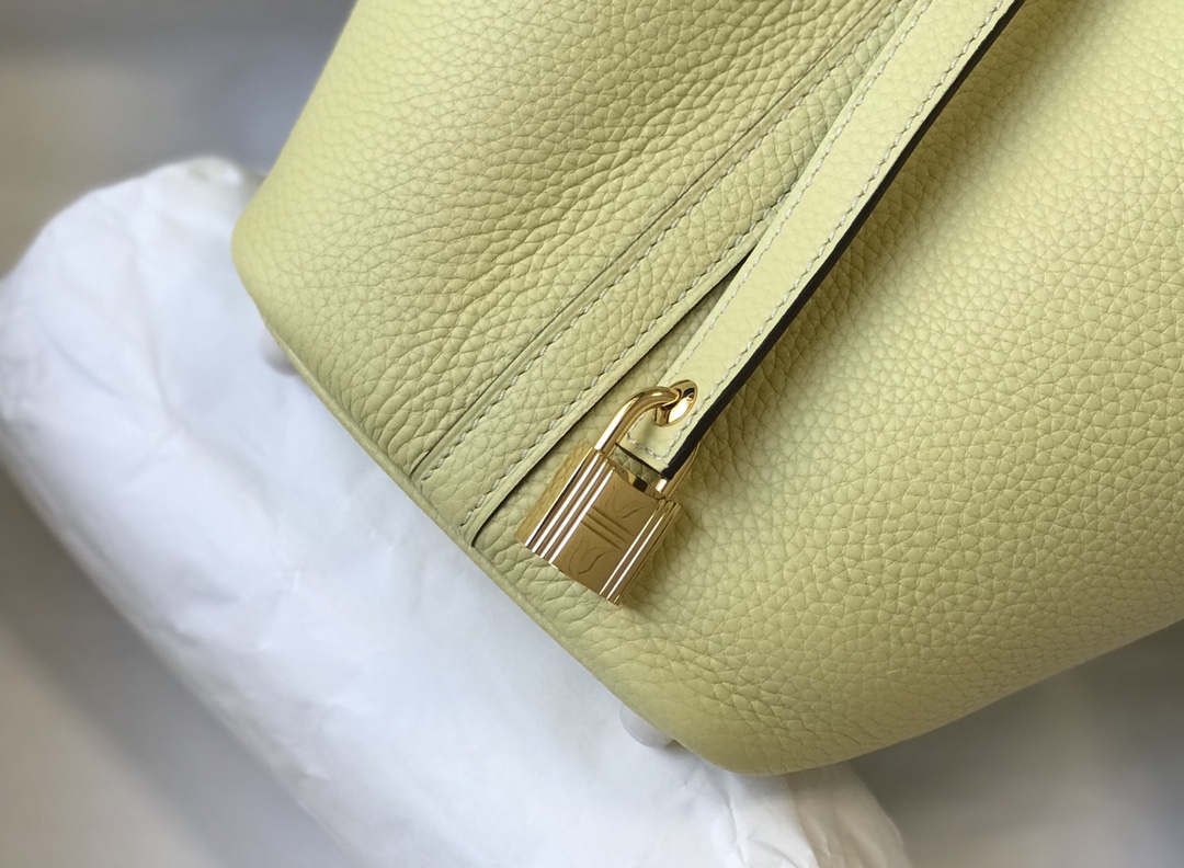 [TOP] HERMES Picotin Lock Bag Togo Leather 18cm 22cm - Jaune Poussin