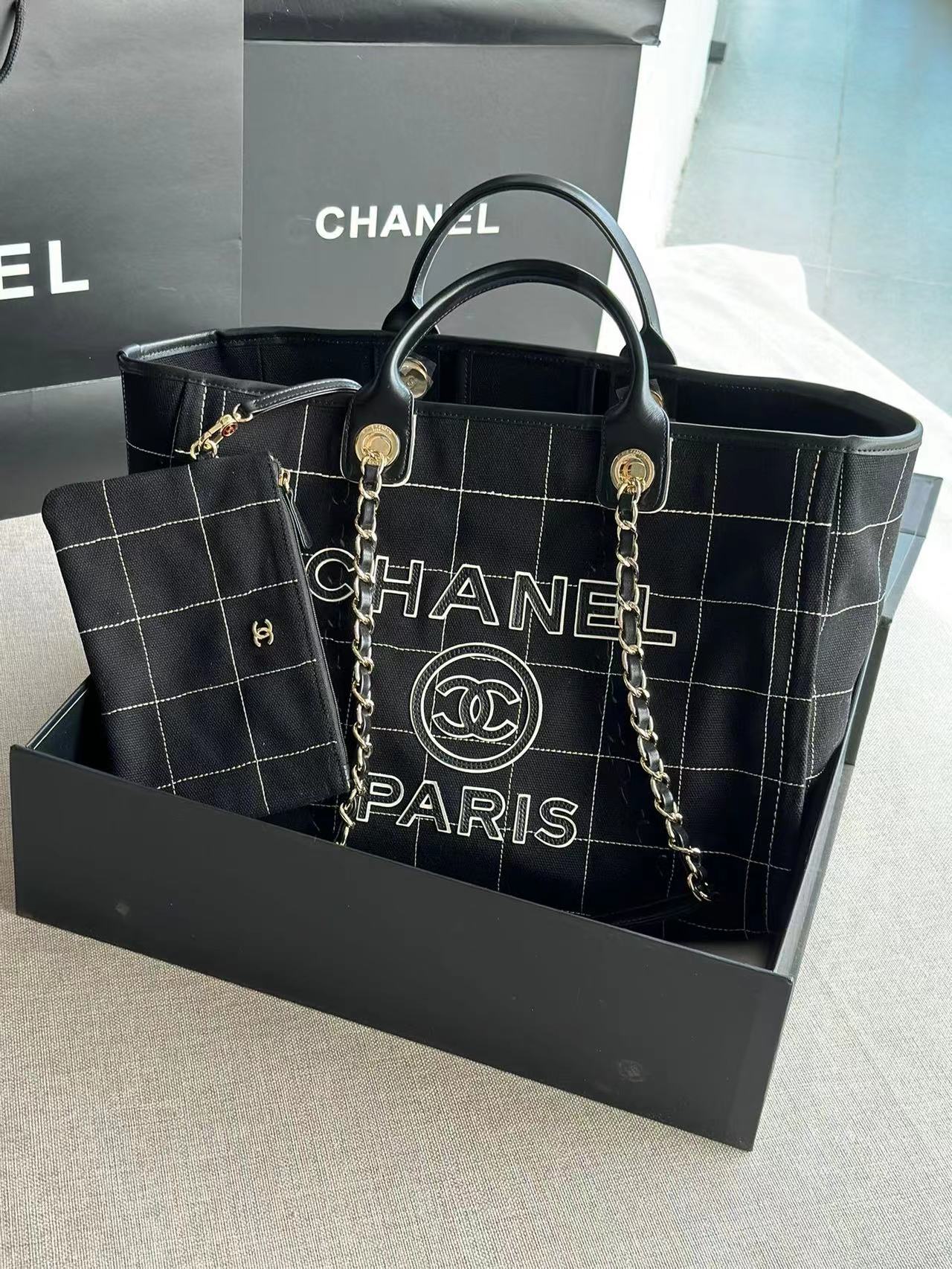 [TOP] CHANEL Deauville Tote Shopping Bag - 39cm - 9 Color