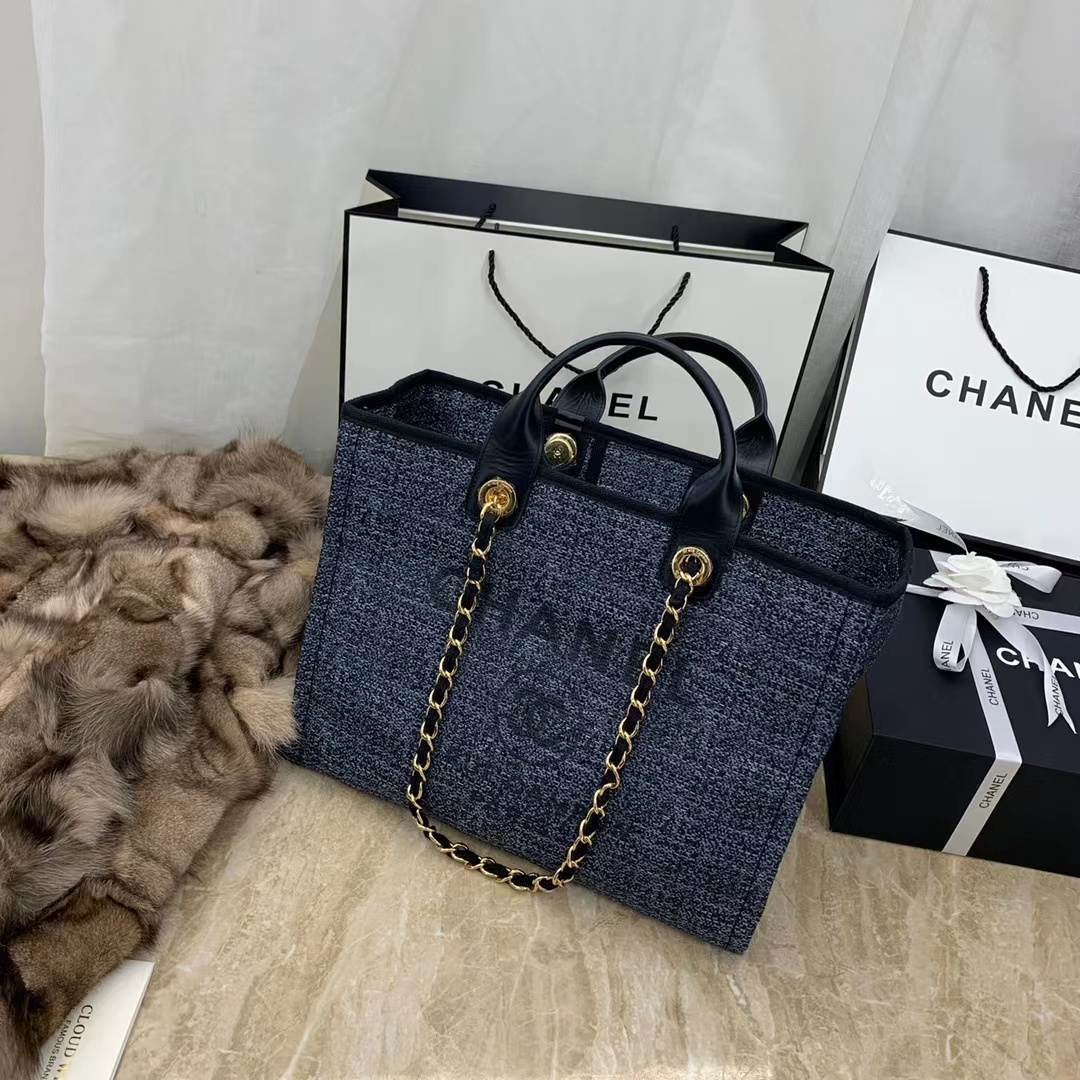 [TOP] CHANEL Deauville Tote Shopping Bag - 39cm - 9 Color