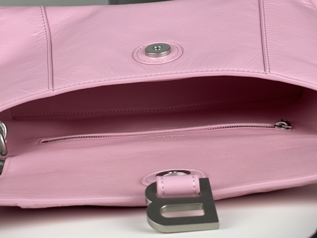 [TOP] BALENCIAGA Wax Skin Downtown Bag 29 x 10 x 18 cm - Pink & SHW
