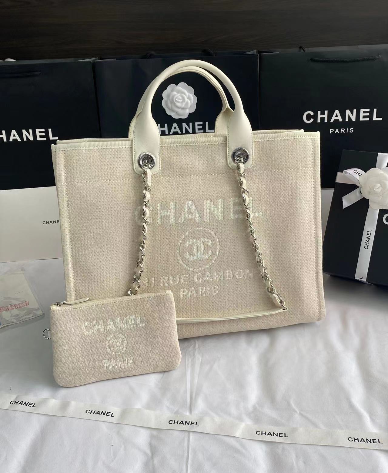 [TOP] CHANEL Deauville Tote Shopping Bag - 39cm - 9 Color