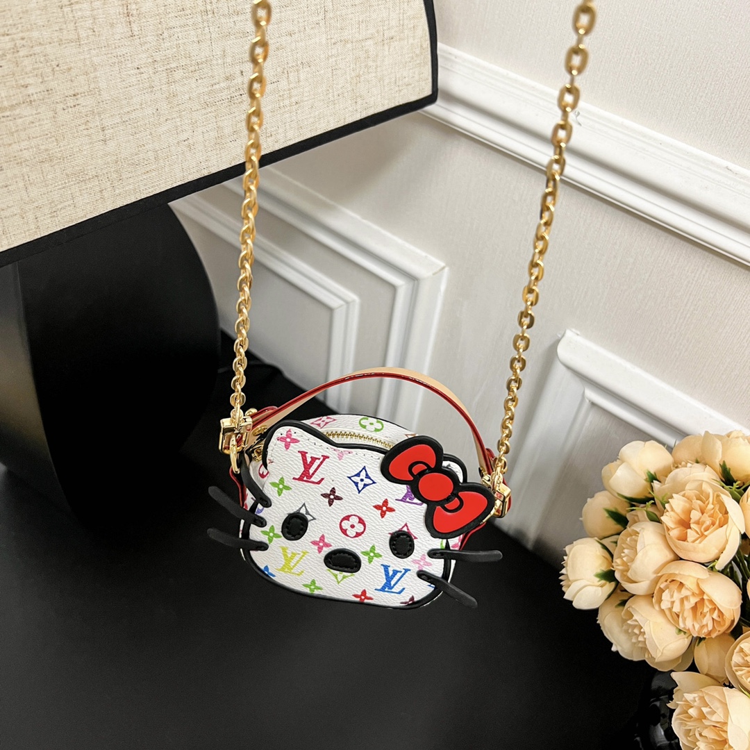 [TOP] Louis Vuitton LV Airpods Hello Kitty Super Mini Bag 10×8×4cm