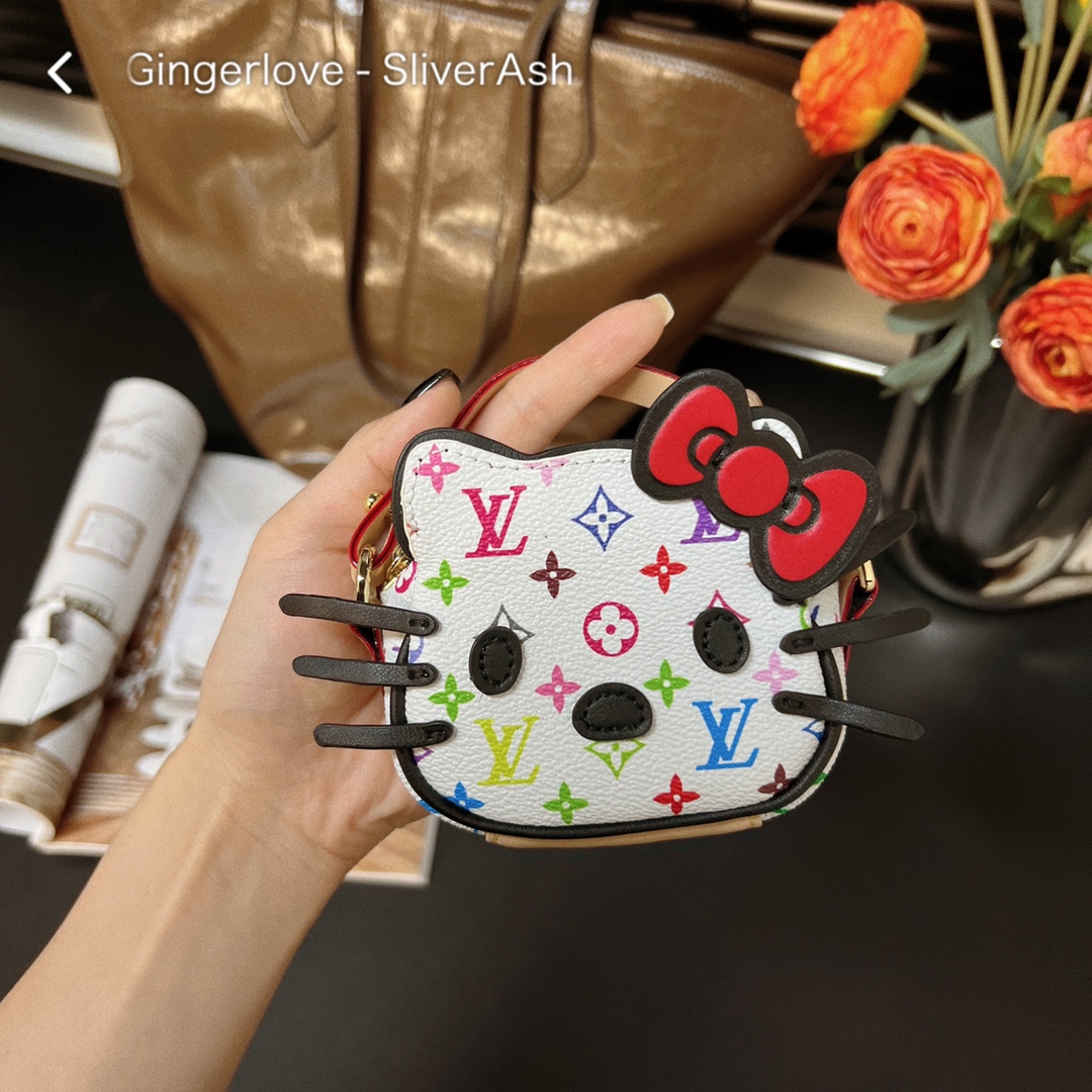 [TOP] Louis Vuitton LV Airpods Hello Kitty Super Mini Bag 10×8×4cm