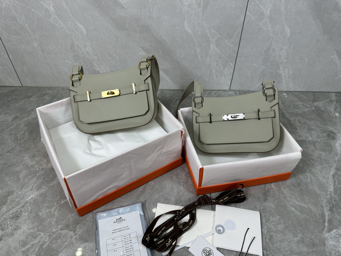 [TOP] HERMES Evercolor Jypsiere Bag 23cm - Green - GHW/SHW