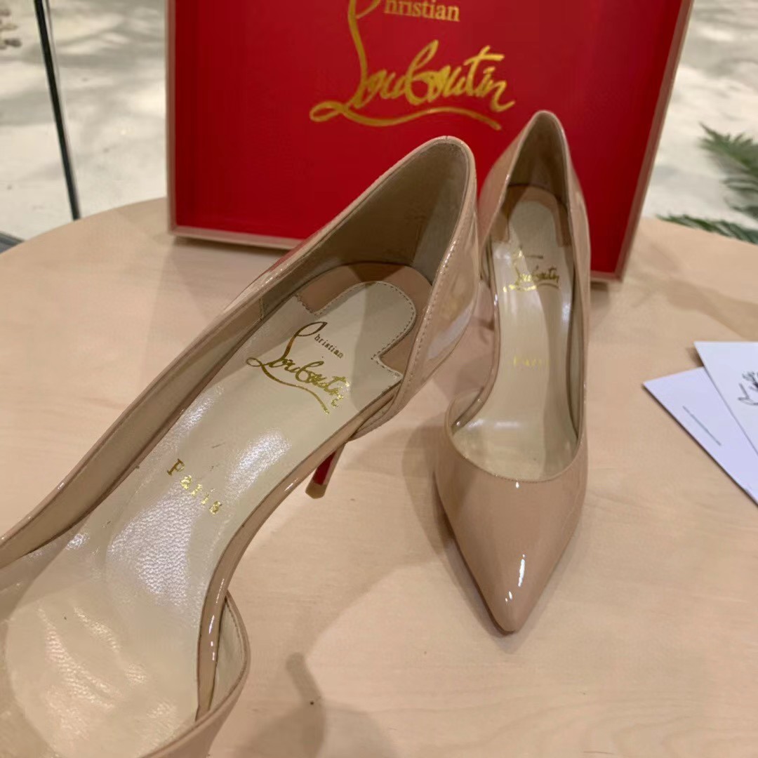 [TOP] Christian Louboutin Sling Pumps - Beige
