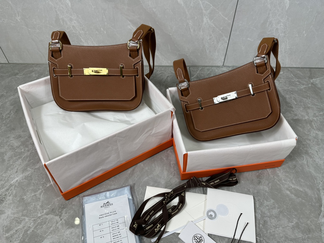[TOP] HERMES Evercolor Jypsiere Bag 23cm - Brown - GHW/SHW