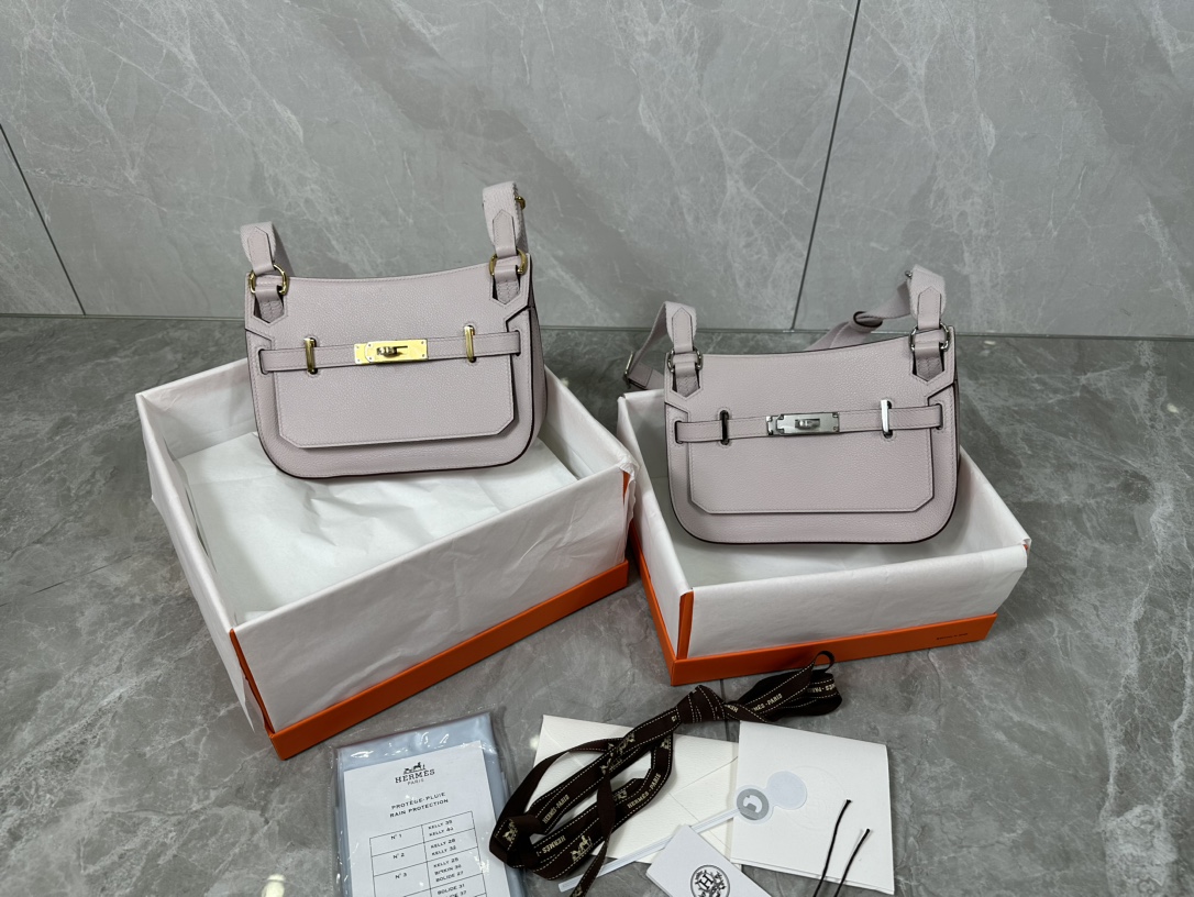[TOP] HERMES Evercolor Jypsiere Bag 23cm - Pink - GHW/SHW