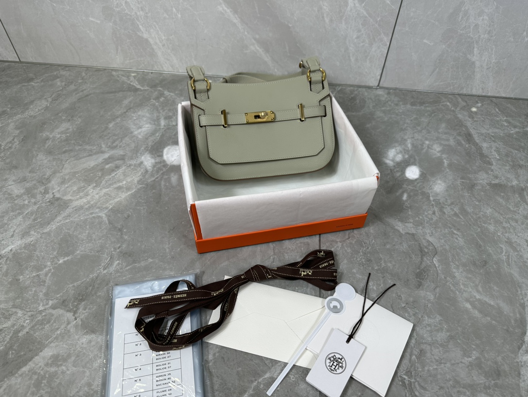 [TOP] HERMES Evercolor Jypsiere Bag 23cm - Green - GHW/SHW