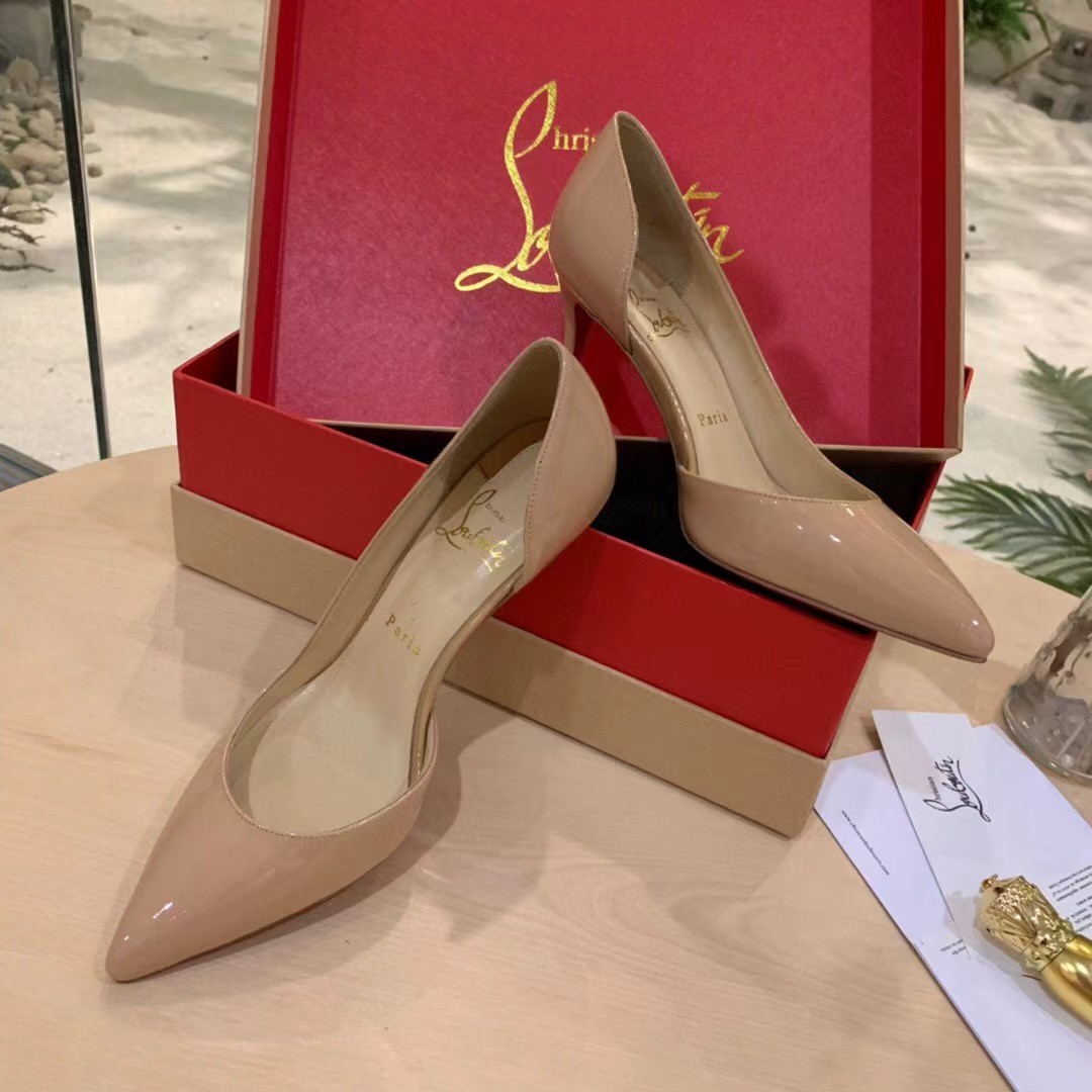 [TOP] Christian Louboutin Sling Pumps - Beige