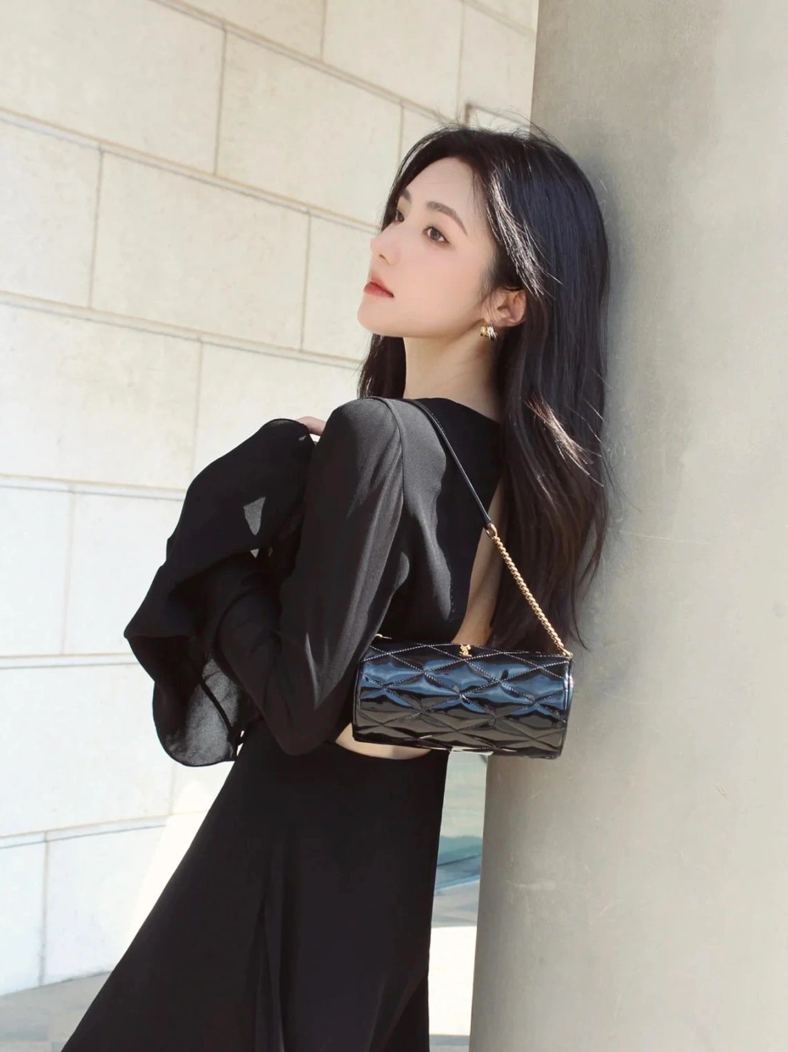 [TOP] Yves Saint Laurent YSL Patent Leather - Black