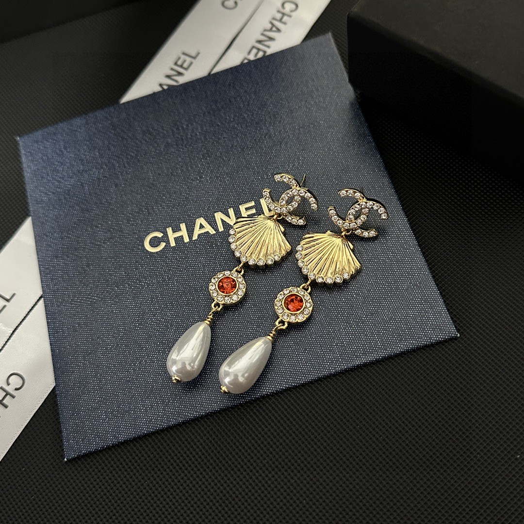 [TOP] CHANEL Vintage Dounble C Earring