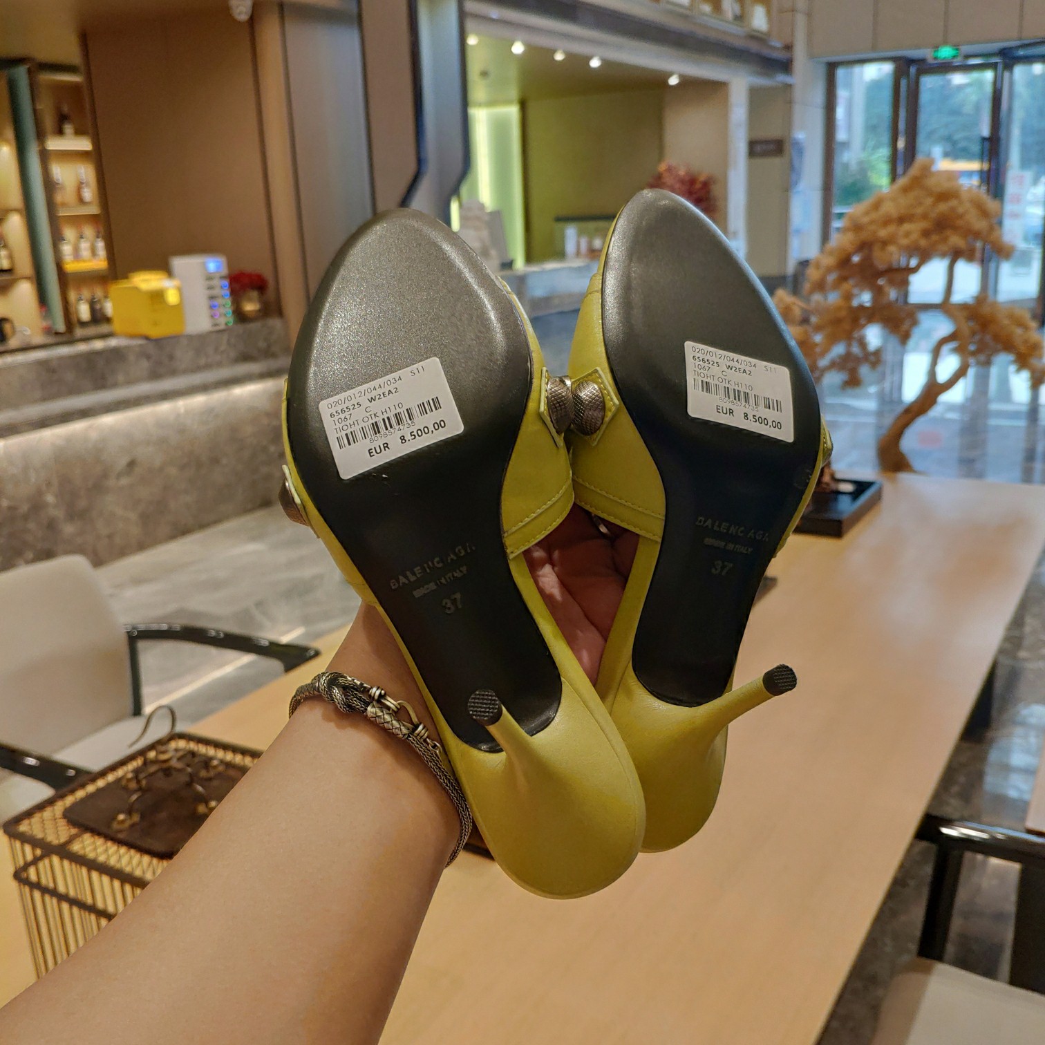 [TOP] BALENCIAGA Le Cagole Slides - Yellow - 2 Heel Heights